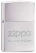 200 Name in flame Зажигалка ZIPPO Name In Flame, с покрытием Brushed Chrome