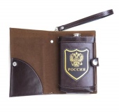 Подарочная фляжка "Россия" в чехле-книжке, 270 мл