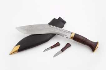 Кукри Nepal Khukuri House Bhojpure dragon 10" сталь, рукоять латунь и дерево
