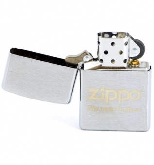 200 Name in flame Зажигалка ZIPPO Name In Flame, с покрытием Brushed Chrome