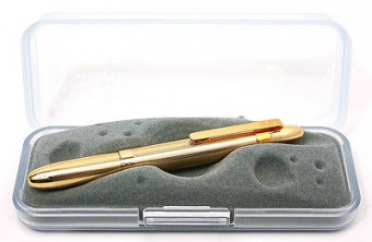 Космическая ручка LACQUERED BRASS BULLET Space Pen с клипсой