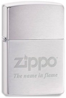 200 Name in flame Зажигалка ZIPPO Name In Flame, с покрытием Brushed Chrome
