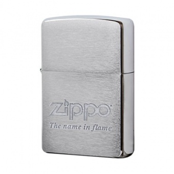 200 Name in flame Зажигалка ZIPPO Name In Flame, с покрытием Brushed Chrome