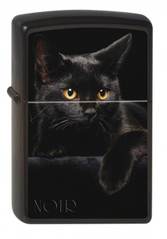 Зажигалка ZIPPO Чёрная кошка, с покрытием Black Matte (218 CAT)