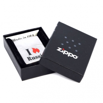 Зажигалка ZIPPO Flame Russia, с покрытием Satin Chrome™ (205 Flame Russia)